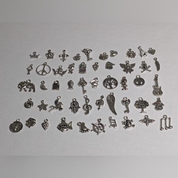 unbranded Jewelry - 50pcs Silver Charms for Jewelry Making Crafts